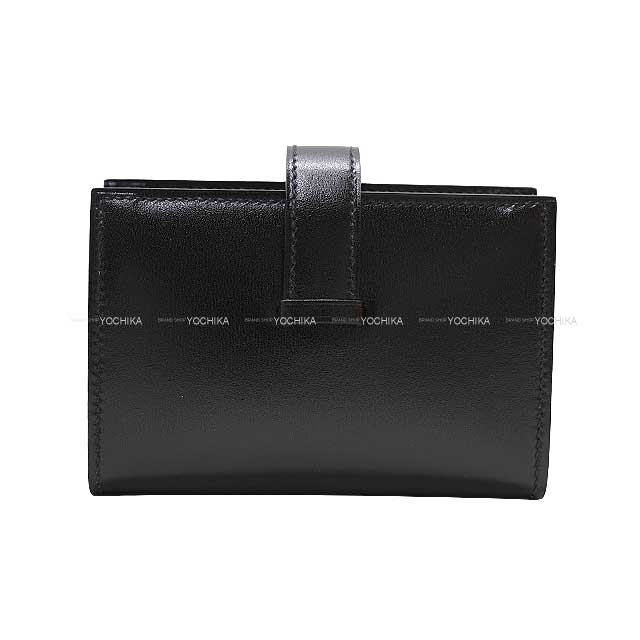 HERMES card holder Bearn Card holder Noir (Black) Box Calf Silver HW Stamp B[BRAND NEW][Authentic]