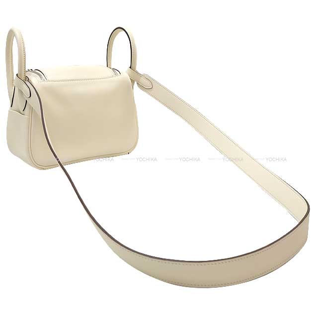 HERMES Shoulder bag Lindy mini 20 verso Nata/Sesami Veau Swift Silver HW Stamp Z[EXCELLENT][Authentic]