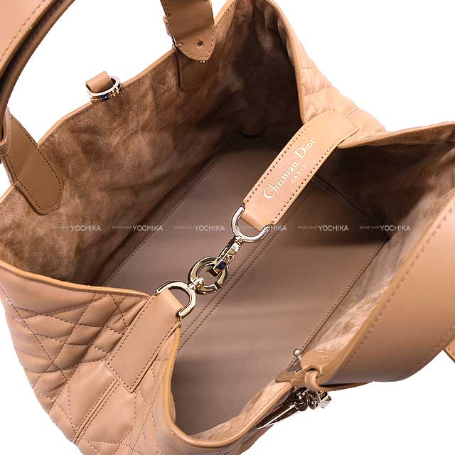 [Pre-loved] Dior Handbag Dior Toujours Medium 2Way Shoulder Medium tan Macrocannage/Calfskin Gold HW M2821OSHJ_M53U[LIKE NEW][Authentic]