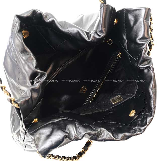 [Pre-loved] 2022 CHANEL Shoulder bag CHANEL 22 Matelasse Medai Charm Small Hobo Noir (Black) Shiny Calfskin Gold HW AS3260[LIKE NEW][Authentic]