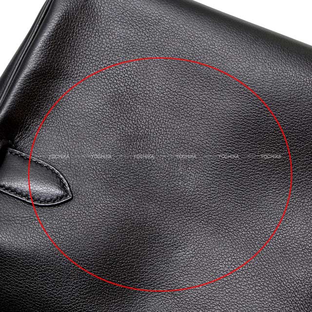 HERMES Shoulder bag Kelly Messenger 24 PM Noir (Black) Veau Tadelakt Silver HW Stamp B[EXCELLENT][Authentic]