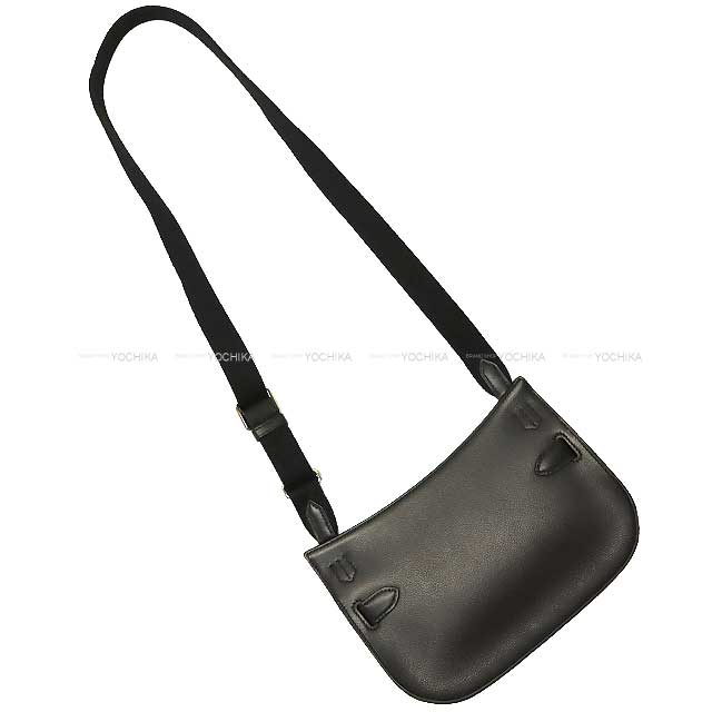 HERMES Shoulder bag Jypsiere Mini Noir (Black) Evercalf Silver HW Stamp B[EXCELLENT][Authentic]