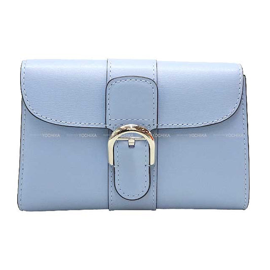 Delvaux Tri-fold wallet Brillant Compact Wallet Azure Box Calf Silver HW AB0493AAM045HPA[BRAND NEW][Authentic]