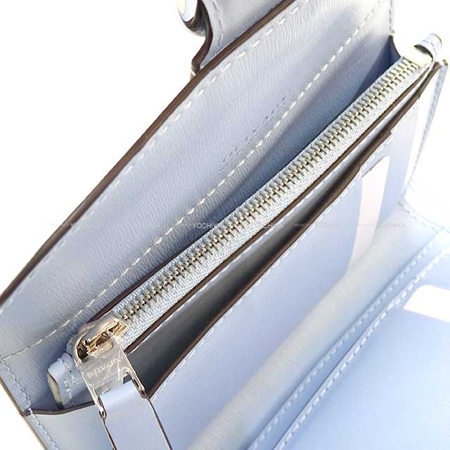 Delvaux Tri-fold wallet Brillant Compact Wallet Azure Box Calf Silver HW AB0493AAM045HPA[BRAND NEW][Authentic]