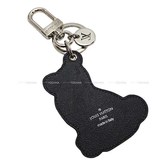 2018AW Limited LOUIS VUITTON key ring Porto Kure College LV League Shiba Dog Cow Leather Silver HW M62755[ALMOST NEW][Authentic]