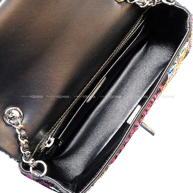 2024 Cruise NEW CHANEL Shoulder bag Logo Spangles Small Flap Bag Multicolor Sequins Silver HW AS4418[EXCELLENT][Authentic]