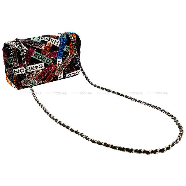 2024 Cruise NEW CHANEL Shoulder bag Logo Spangles Small Flap Bag Multicolor Sequins Silver HW AS4418[EXCELLENT][Authentic]