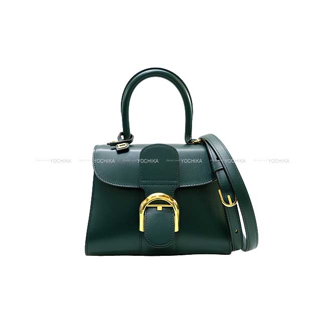 Delvaux Shoulder bag Brillon Mini 2way Hand bag Pine green Box Calf Gold HW AA0406AAM060LD0[EXCELLENT][Authentic]