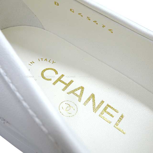 2024 Cruise NEW CHANEL loafers Matelasse COCO Mark Blanc (White) Lambskin #38 G45474[BRAND NEW][Authentic]