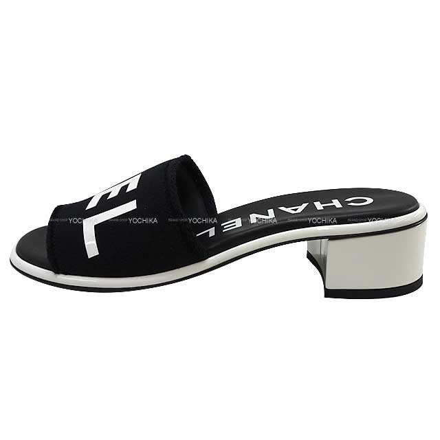 2024 Cruise New CHANEL sandals Logo Noir (Black)/Blanc (White) #37.5 G45402[BRAND NEW][Authentic]