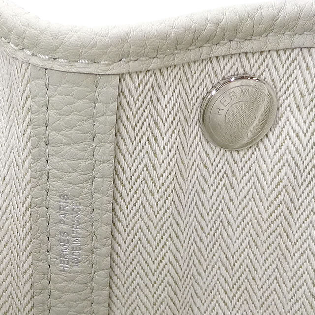 HERMES tote bag Garden Party 30 TPM All Leather Beton Veau Negonda Silver HW Stamp Z[ALMOST NEW][Authentic]