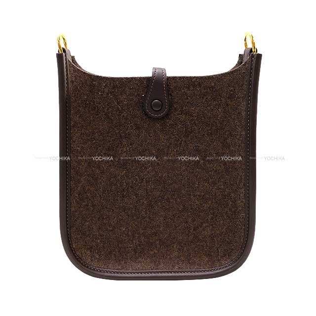 HERMES Shoulder bag Evelyne 16 TPM Havanne Feutre(Felt)/Veau Swift Gold HW Stamp Z[ALMOST NEW][Authentic]