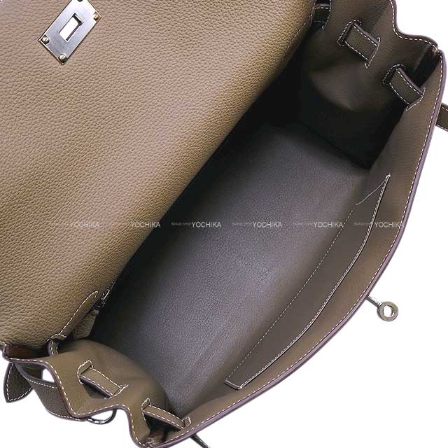 HERMES Shoulder bag Kelly Messenger 32 GM Etoupe Veau Jonathan Silver HW Stamp W[BRAND NEW][Authentic]