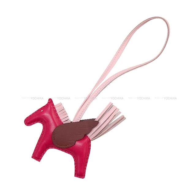 HERMES bag charm Rodeo Pegasus PM Framboise/Rose Sakura/Moka Agneau Milo/Veau Swift Stamp B[BRAND NEW][Authentic]