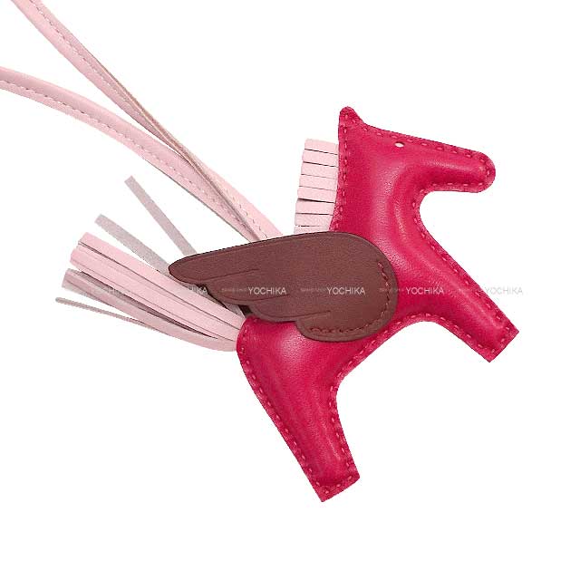 HERMES bag charm Rodeo Pegasus PM Framboise/Rose Sakura/Moka Agneau Milo/Veau Swift Stamp B[BRAND NEW][Authentic]