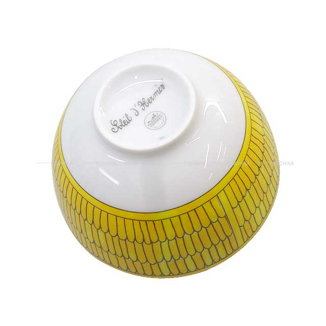 HERMES tableware Soleil de Hermes Small bowl Jaune/Blanc (White) Porcelain[BRAND NEW][Authentic]