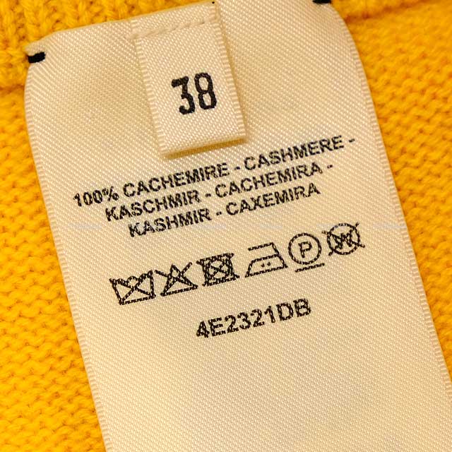 2024 SS NEW HERMES skirt Fannie Ice Cream Yellow Cashmere100% 38[BRAND NEW][Authentic]