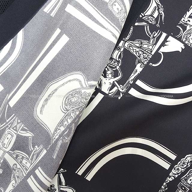 HERMES Cardigan Long cardigan Twillaine en Desordre Finesse #42 Blue noir/White 4E2831DQ[BRAND NEW][Authentic]