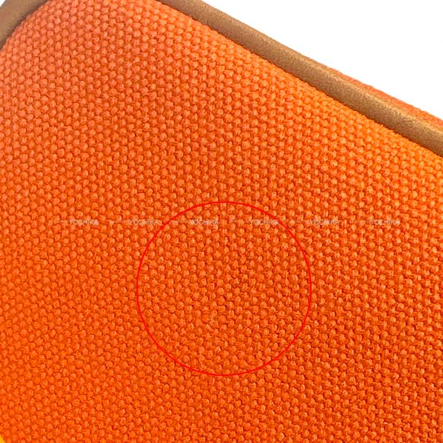 HERMES Pouch Bolide Pouch MM Orange Cotton100% Silver HW[BRAND NEW][Authentic]