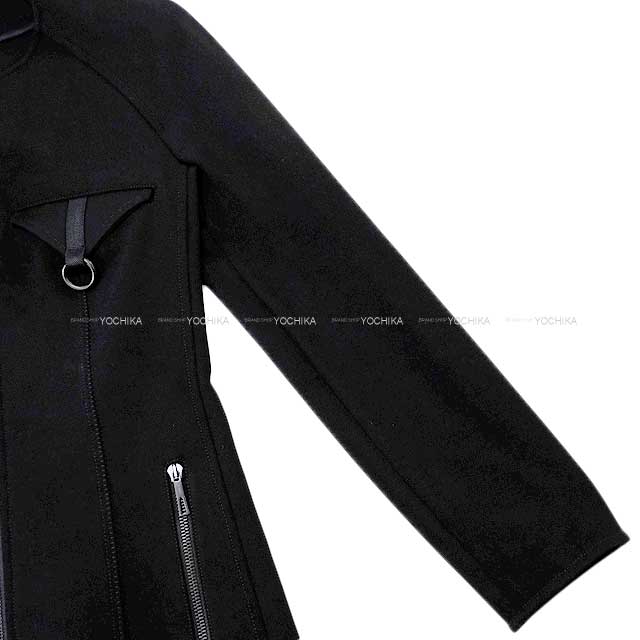 [Pre-loved] HERMES Zip up Blouson Jacket Noir (Black) Rayon 93%/Polyurethane 7% 34[LIKE NEW][Authentic]