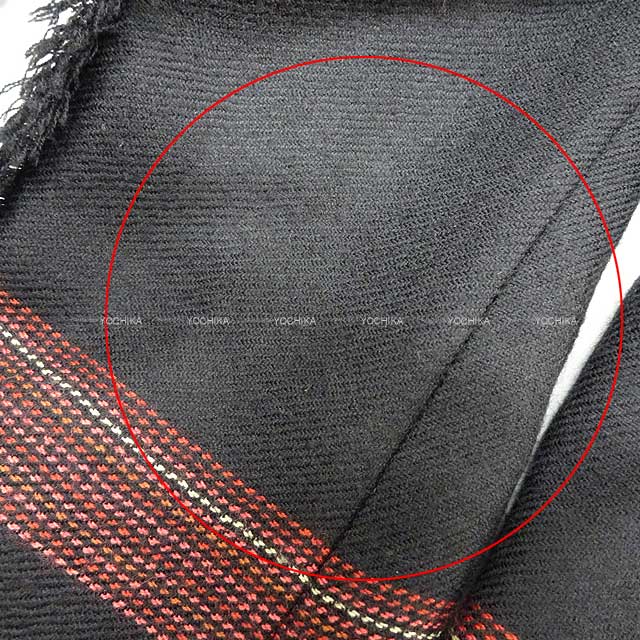 [Pre-loved] HERMES Ladies Fringe Bikie jacket Check Noir (Black)/Red/Blanc (White) Wool/Lambskin 34[LIKE NEW][Authentic]