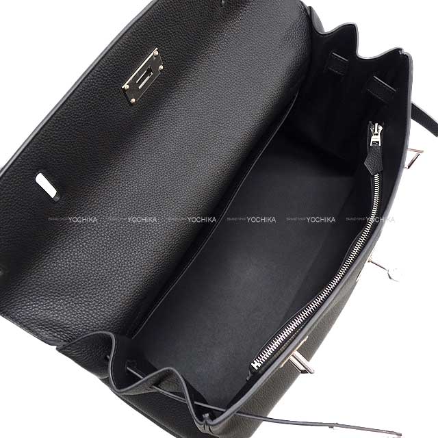 HERMES Shoulder bag Maxi Kelly 42 Noir (Black) Veau Togo Silver HW Stamp K[BRAND NEW][Authentic]