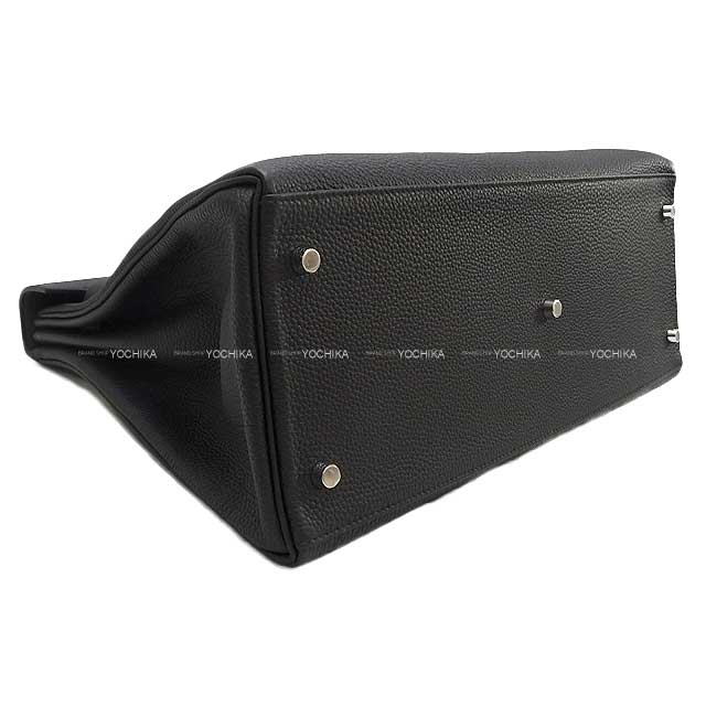 HERMES Shoulder bag Maxi Kelly 42 Noir (Black) Veau Togo Silver HW