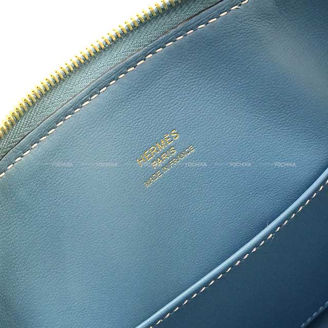 HERMES Shoulder bag Bolide 1923 20 mini New Bleu Jean Evercolor Gold HW Stamp B[BRAND NEW][Authentic]