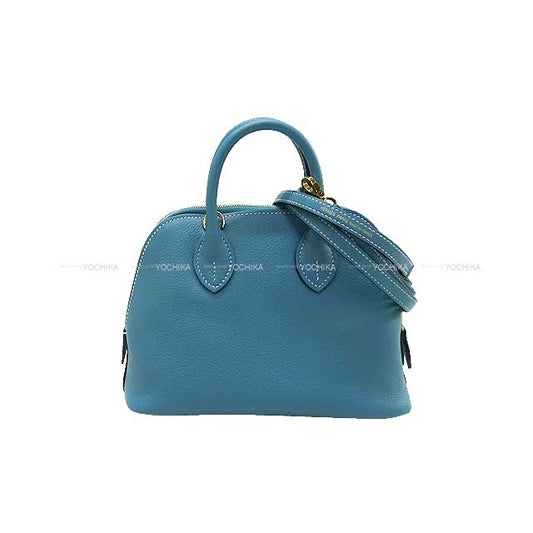 HERMES Shoulder bag Bolide 1923 20 mini New Bleu Jean Evercolor Gold HW Stamp B[BRAND NEW][Authentic]