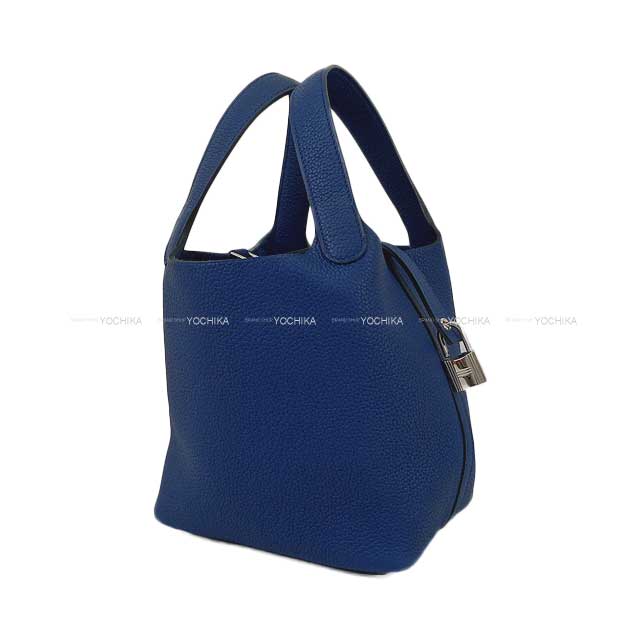 [Pre-loved] HERMES Handbag Picotin Lock 18 PM Bleu Saphir Taurillon Maurice Silver HW Stamp U[LIKE NEW][Authentic]