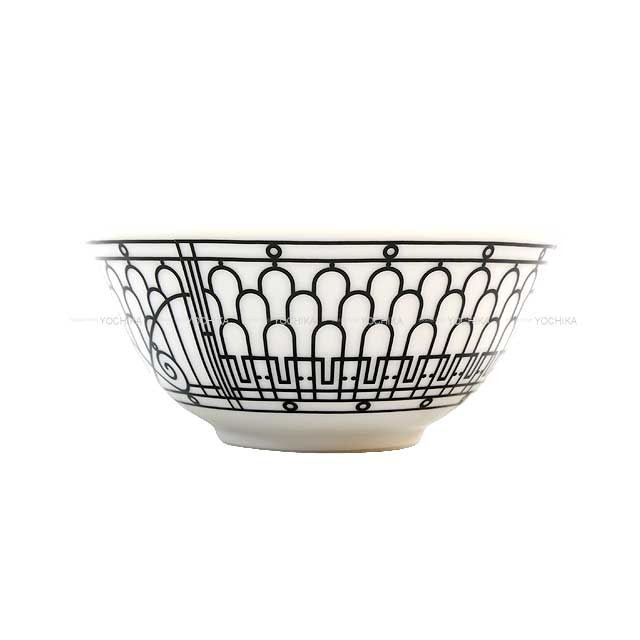 HERMES Plate Bowl H deco 12.5cm Blanc (White)/Noir (Black) Porcelain[BRAND NEW][Authentic]