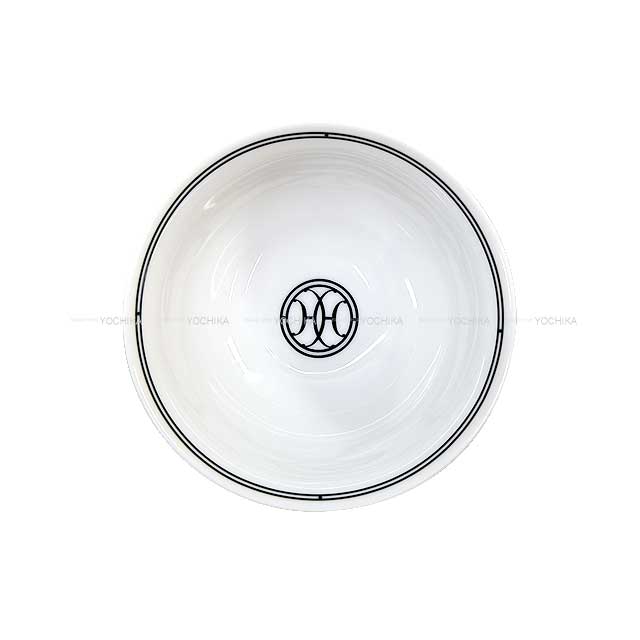 HERMES Plate Bowl H deco 12.5cm Blanc (White)/Noir (Black) Porcelain[BRAND NEW][Authentic]