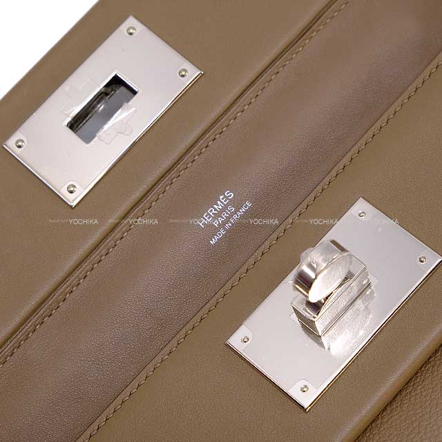 HERMES Shoulder bag Sac 24/24 21 Etoupe Veau Tadelakt/Evercalf Silver HW Stamp B[BRAND NEW][Authentic]