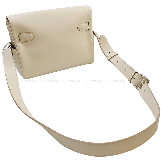 HERMES Shoulder bag Kelly Messenger 24 PM Beton Veau Tadelakt Silver HW Stamp B[BRAND NEW][Authentic]