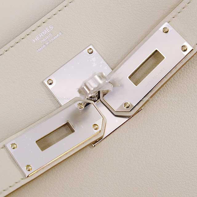 HERMES Shoulder bag Kelly Messenger 24 PM Beton Veau Tadelakt Silver HW Stamp B[BRAND NEW][Authentic]