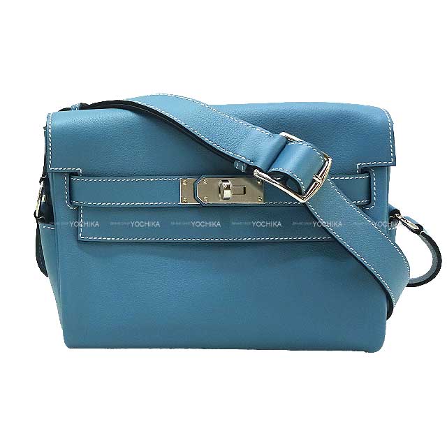 HERMES Shoulder bag Kelly Messenger 24 PM New Bleu Jean Evercolor Silver HW Stamp W[BRAND NEW][Authentic]