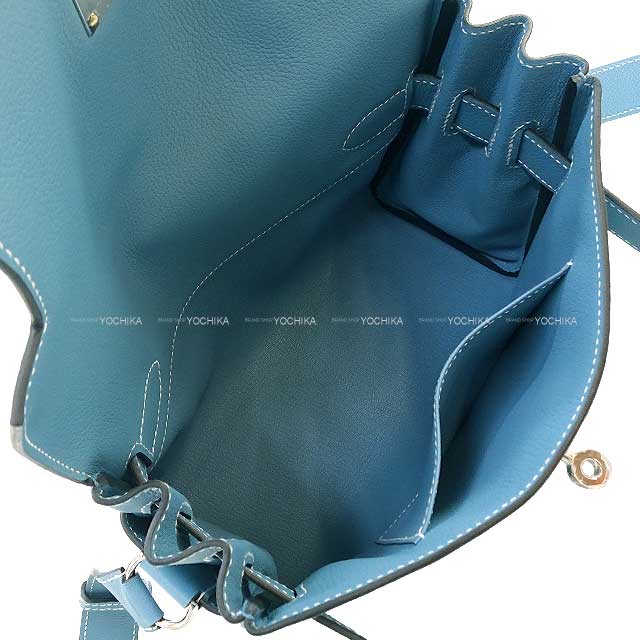 HERMES Shoulder bag Kelly Messenger 24 PM New Bleu Jean Evercolor Silver HW Stamp W[BRAND NEW][Authentic]