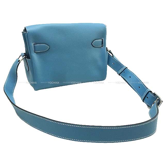 HERMES Shoulder bag Kelly Messenger 24 PM New Bleu Jean Evercolor Silver HW Stamp W[BRAND NEW][Authentic]