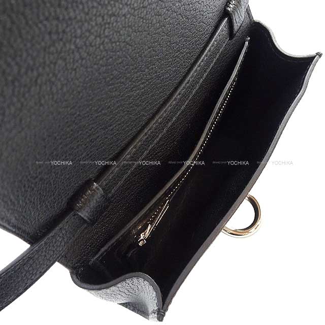 HERMES Bi-fold wallet Compact Chaine D'ancre Compact Noir (Black) Chevre Myzore Silver HW Stamp B[BRAND NEW][Authentic]