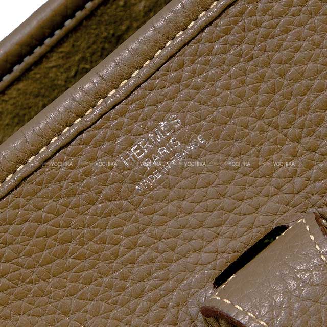 [Pre-loved] HERMES Shoulder bag Evelyne 29 PM Etoupe Taurillon Clemence Silver HW Stamp □R[USED A][Authentic]