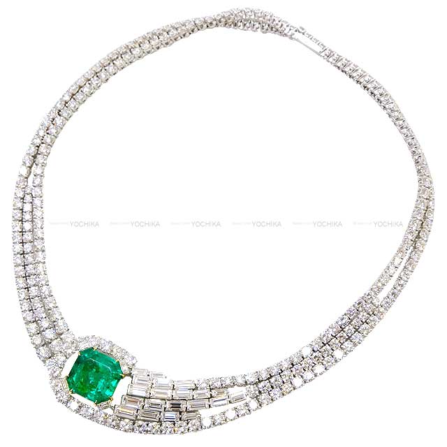 [Pre-loved] FRED necklace Earrings Diamond /Emerald/Au750[USED SA][Authentic]