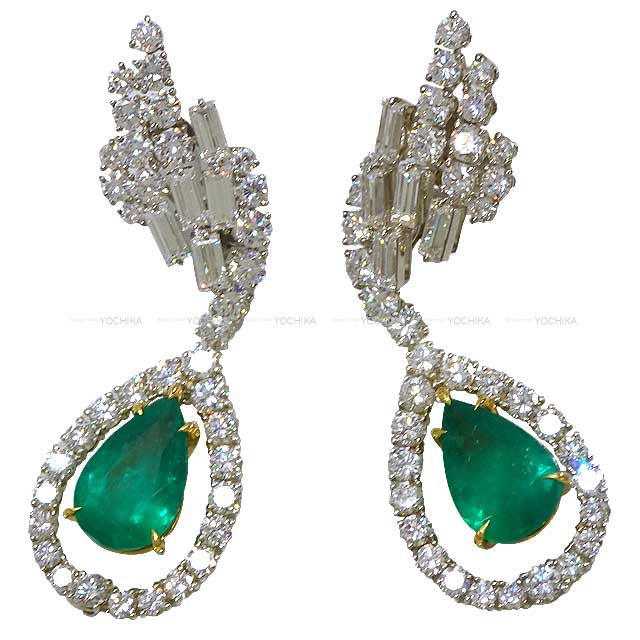 [Pre-loved] FRED necklace Earrings Diamond /Emerald/Au750[USED SA][Authentic]