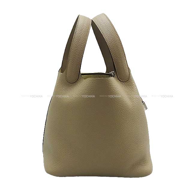 HERMES Handbag Picotin Lock 22 MM Beige Marfa Taurillon Clemence Silver HW Stamp W[BRAND NEW][Authentic]