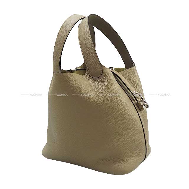 HERMES Handbag Picotin Lock 22 MM Beige Marfa Taurillon Clemence Silver HW Stamp W[BRAND NEW][Authentic]