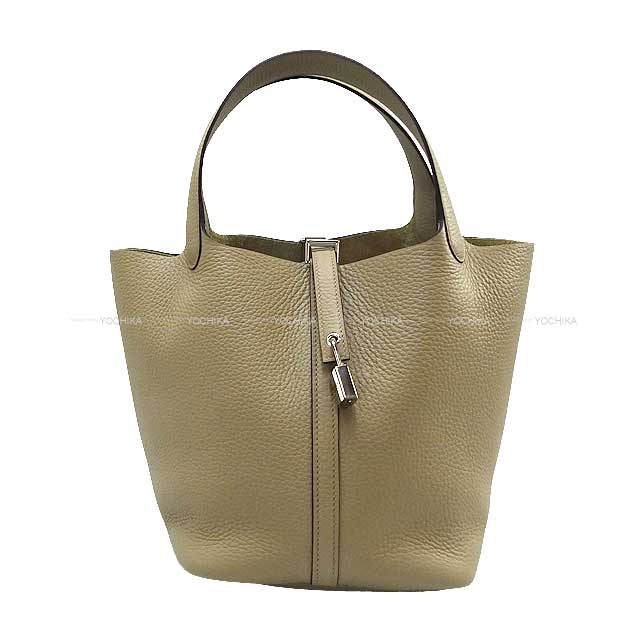 HERMES Handbag Picotin Lock 22 MM Beige Marfa Taurillon Clemence Silver HW Stamp W[BRAND NEW][Authentic]