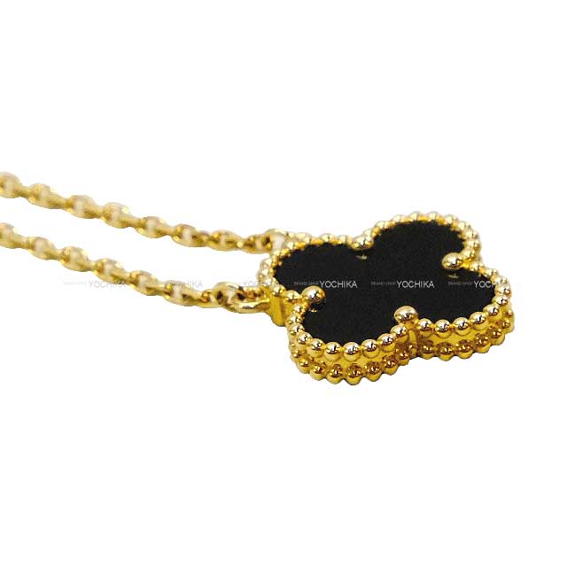 [Pre-loved] Van Cleef & Arpels necklace Vintage Alhambra Pendant K18 Gold/Onyx VCARA45800[LIKE NEW][Authentic]