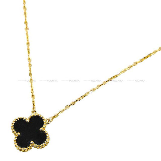 [Pre-loved] Van Cleef & Arpels necklace Vintage Alhambra Pendant K18 Gold/Onyx VCARA45800[LIKE NEW][Authentic]