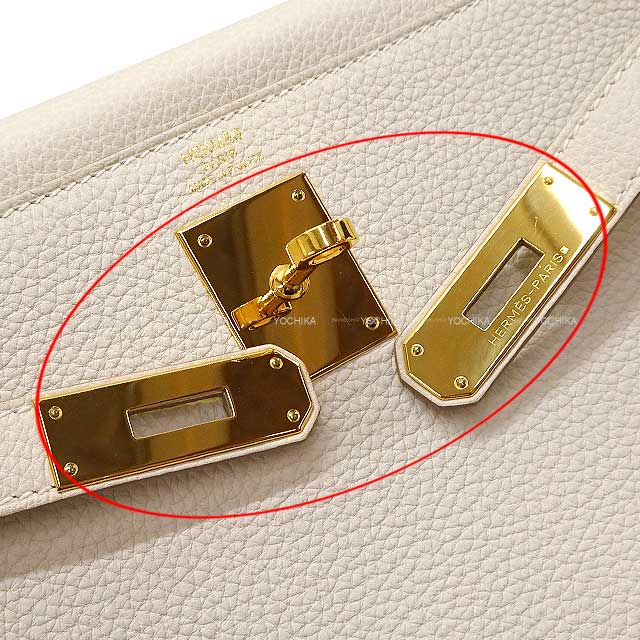 [Pre-loved] HERMES Shoulder bag Kelly28 Retourne Craie Veau Togo Gold HW Stamp T[LIKE NEW][Authentic]