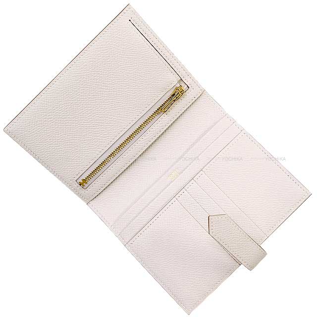 HERMES Bi-fold wallet Bearn Compact New Gris Perle Veau Epsom Gold HW Stamp W[BRAND NEW][Authentic]