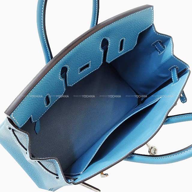 HERMES Handbag Birkin25 New Bleu Jean Veau Jonathan Silver HW Stamp W[BRAND NEW][Authentic]